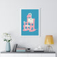 Electric Chair Illustrated Framed Print (Blue)