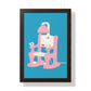 Electric Chair Illustrated Framed Print (Blue)