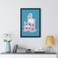 Electric Chair Illustrated Framed Print (Blue)