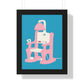 Electric Chair Illustrated Framed Print (Blue)