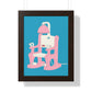 Electric Chair Illustrated Framed Print (Blue)