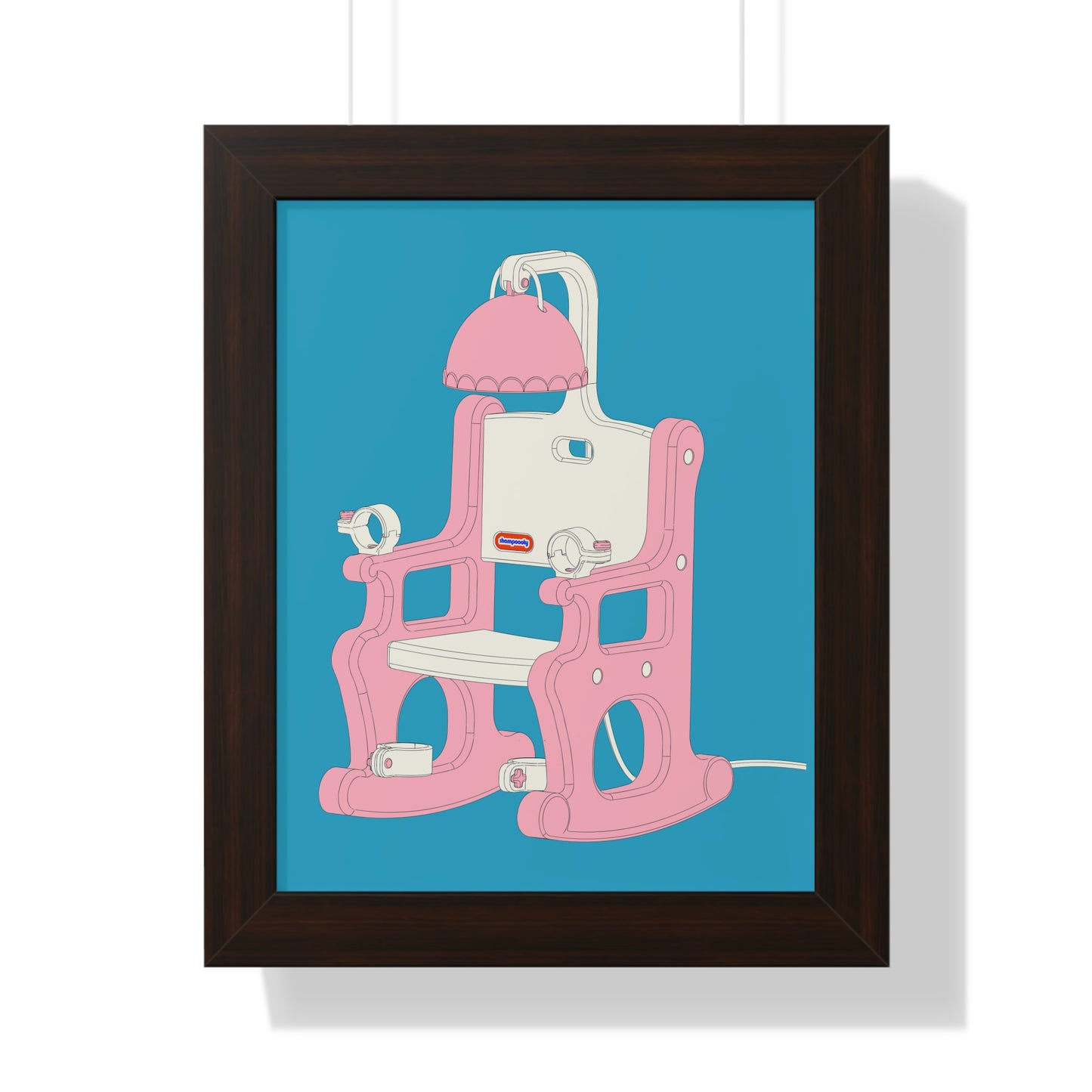 Electric Chair Illustrated Framed Print (Blue)