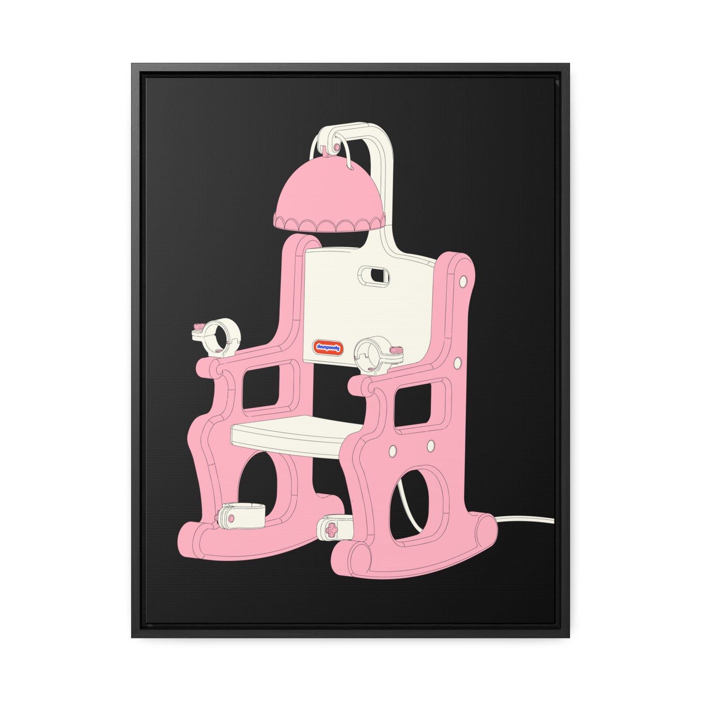 Electric Chair Illustrated Framed Gallery Wrap (Black)
