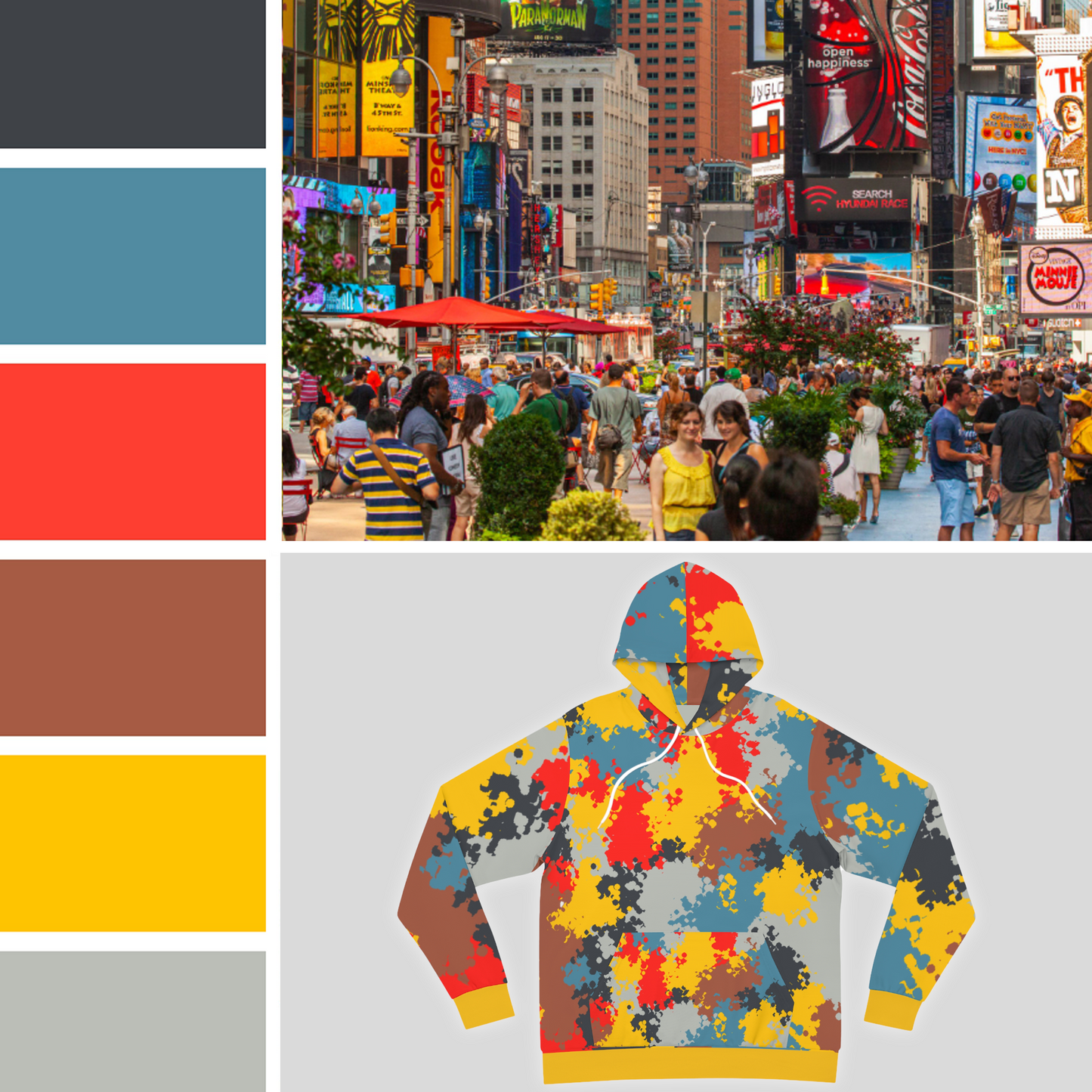 Times Square Camouflage Hoodie